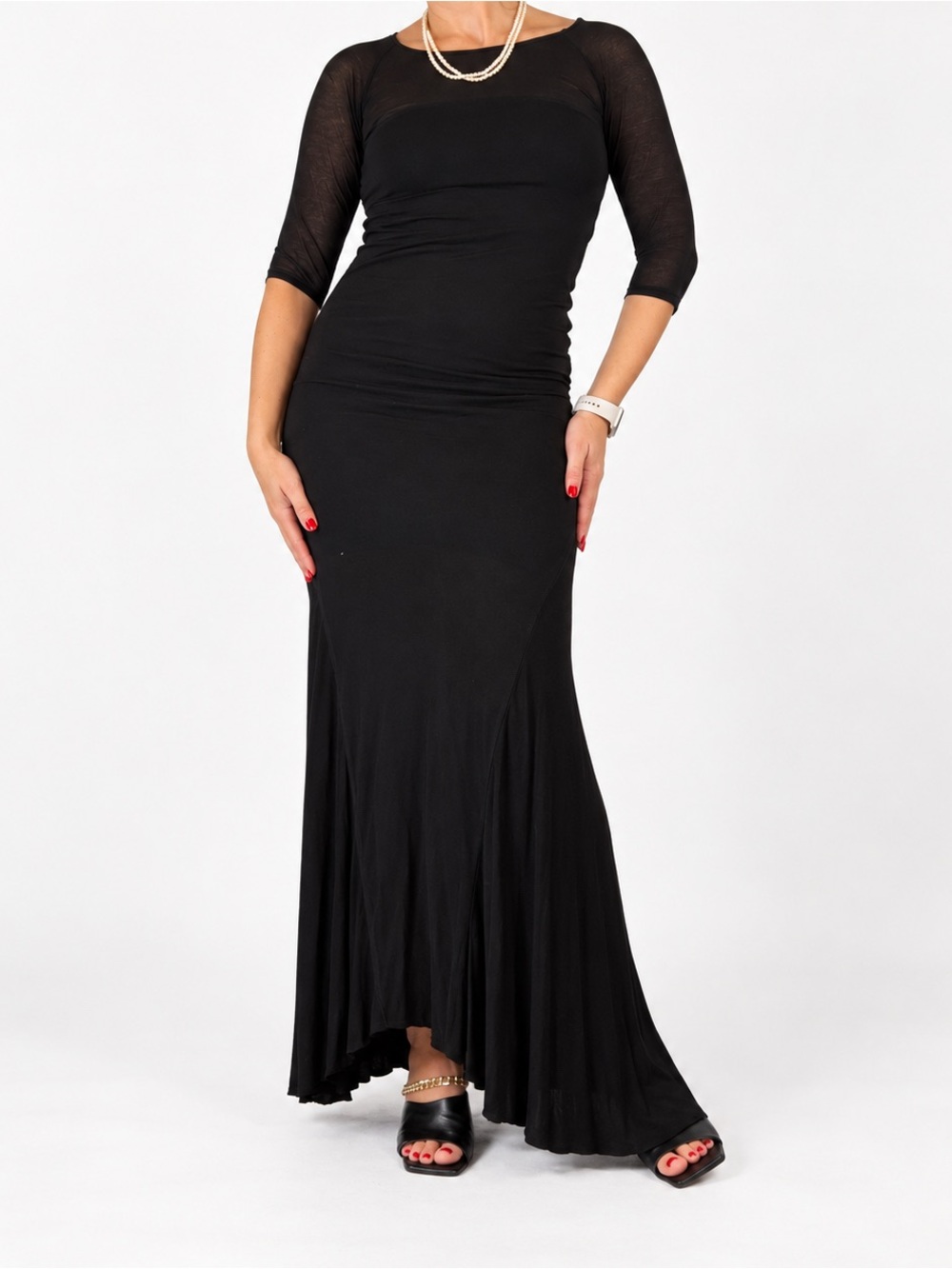 L’AGENCE Classic Black Maxi Dress - Elegant Women's Skirt